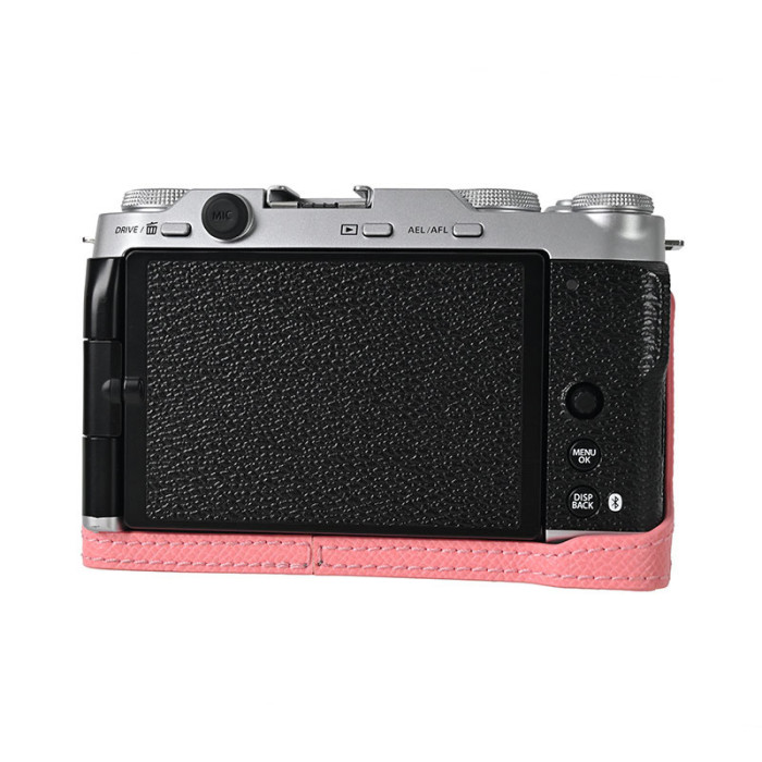 For Fujifilm X-M5: Palm Pattern PU Magnetic Base + Optional V502 Lens Case + V304 Shoulder Strap + V404 Wrist Strap