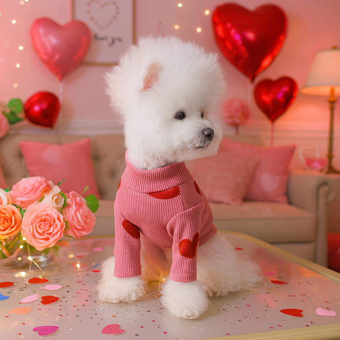 Warm Comfortable Pet Clothes Dog Cat Clothing Love Shirt Sweater Puppy Apparel