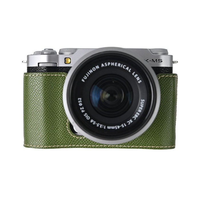 For Fujifilm X-M5: Palm Pattern PU Magnetic Base + Optional V502 Lens Case + V304 Shoulder Strap + V404 Wrist Strap
