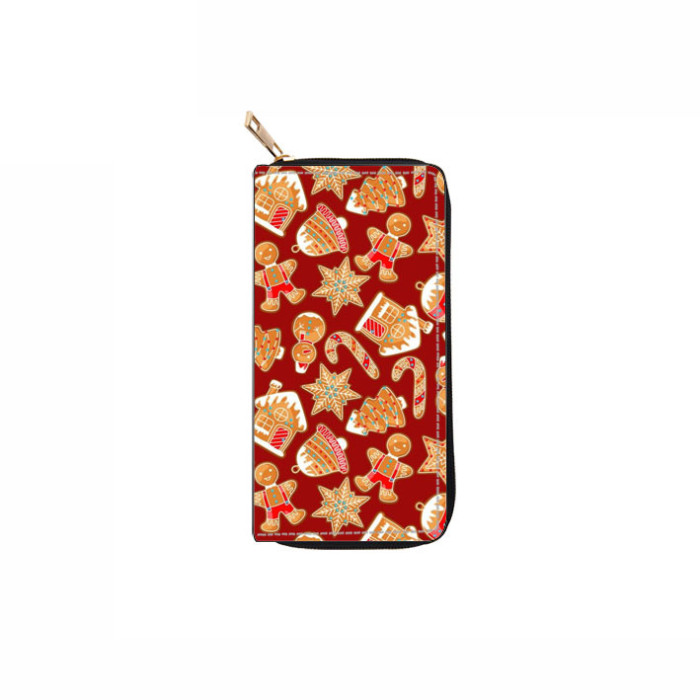 Christmas Snowflake Santa Claus Star Hat Print Wallet Card Holder with Casual Trendy