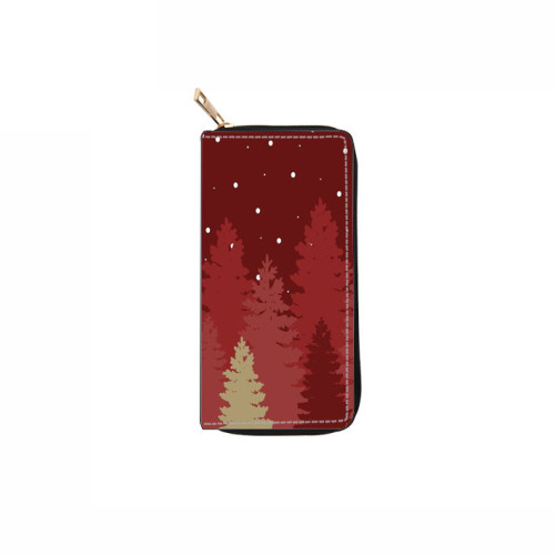 Christmas Snowflake Santa Claus Star Hat Print Wallet Card Holder with Casual Trendy