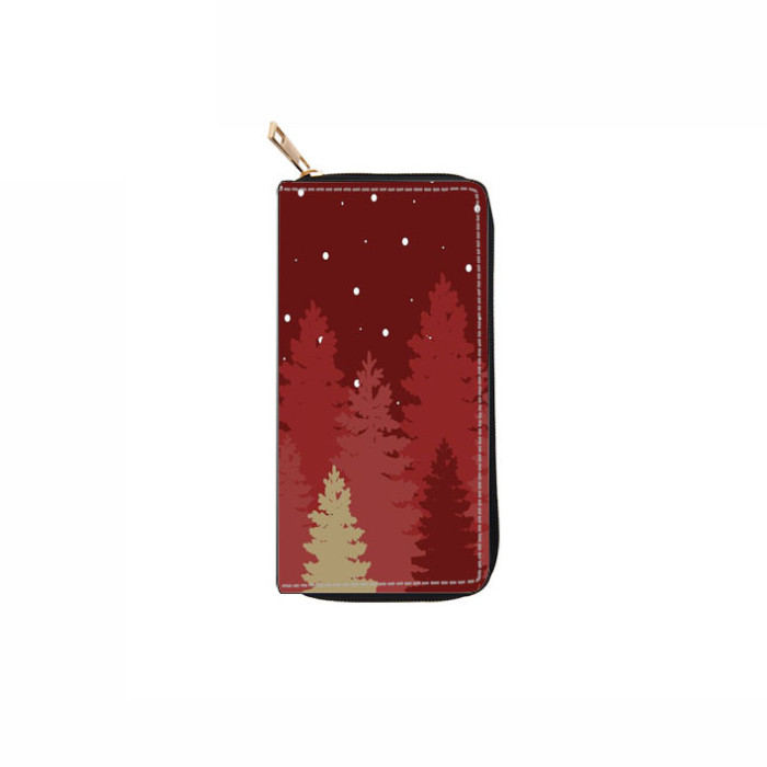 Christmas Snowflake Santa Claus Star Hat Print Wallet Card Holder with Casual Trendy