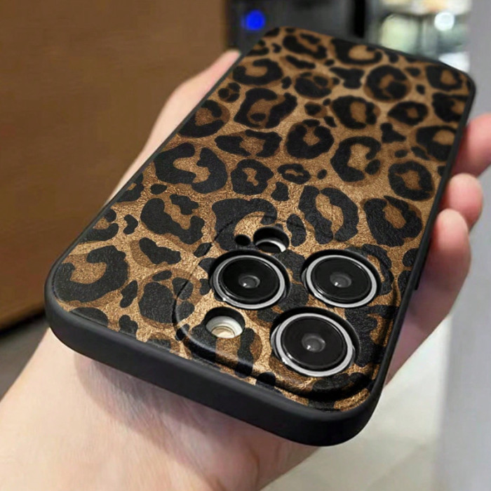 For iPhone 16 15 14 13 12 11 XS Pro Max Leopard Print Fashion Phone Case