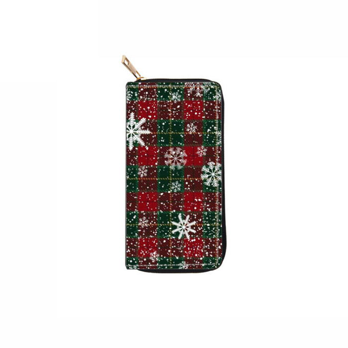 Christmas Snowflake Santa Claus Star Hat Print Wallet Card Holder with Casual Trendy