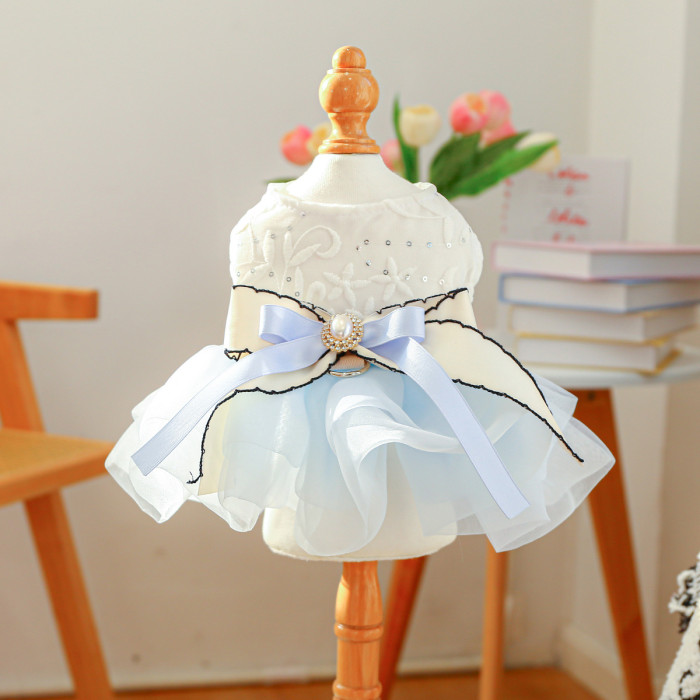 Pet Clothes Dog Cat Clothing Warm Wedding Birthday Dress Skirt Costume Jumpsuit Puppy Apparel