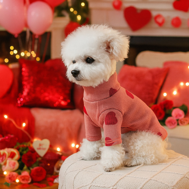Warm Comfortable Pet Clothes Dog Cat Clothing Love Shirt Sweater Puppy Apparel