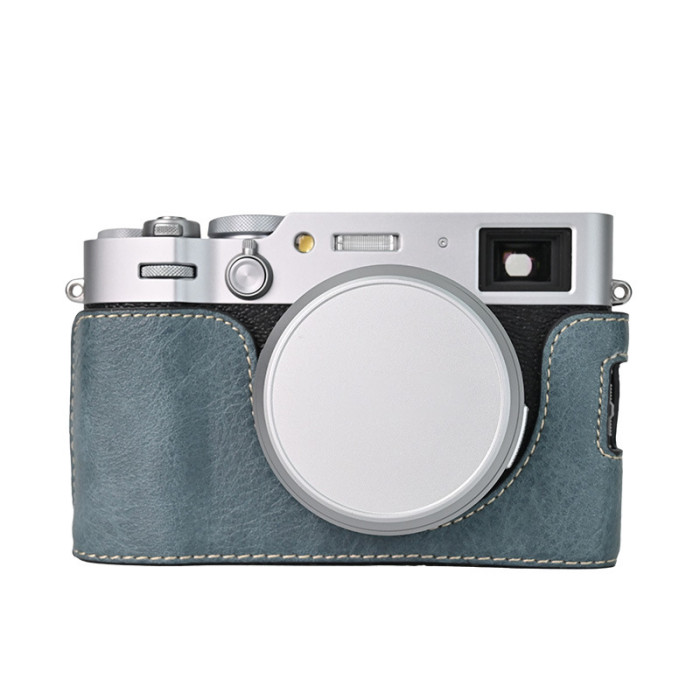 For Fujifilm X100VI Mark VI Lychee Pattern PU Base Black Blue Green