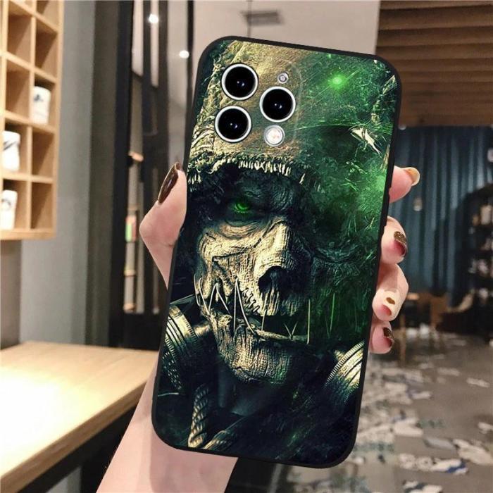 For iPhone 16 Pro Max 15 14 13 12 11 XR XS Phone Cover Skull Skeleton Cool Case Halloween