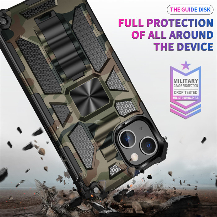 Armor Bracket Phone Case For iPhone 16 15 14 Pro Max Plus 13 12 Shockproof Cover