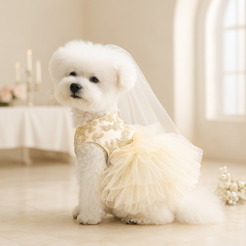 Pet Dog Cat Peach Blossom Dress Clothes Pet Dog Clothing Cute Puppy  Costume Coat Apparel