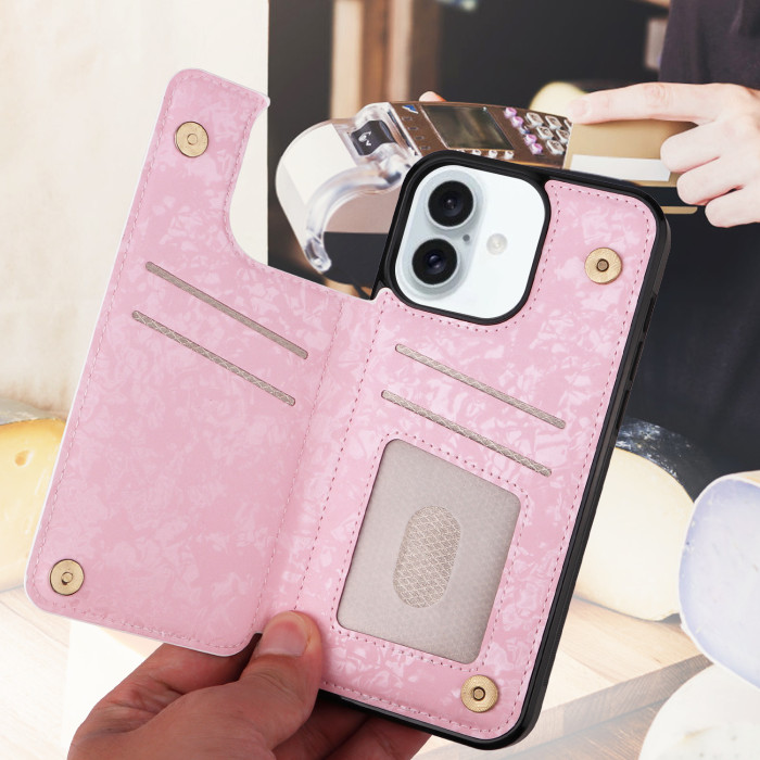 For Apple iPhone 16 15 14 13 12 Pro Max Wallet Leather Phone Case Fashion Case