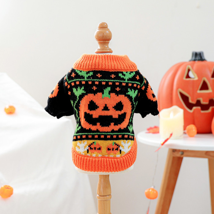 Halloween Warm Pet Clothes Dog Cat Sweater Costume Jumpsuit Puppy Apparel  Autumn Winter