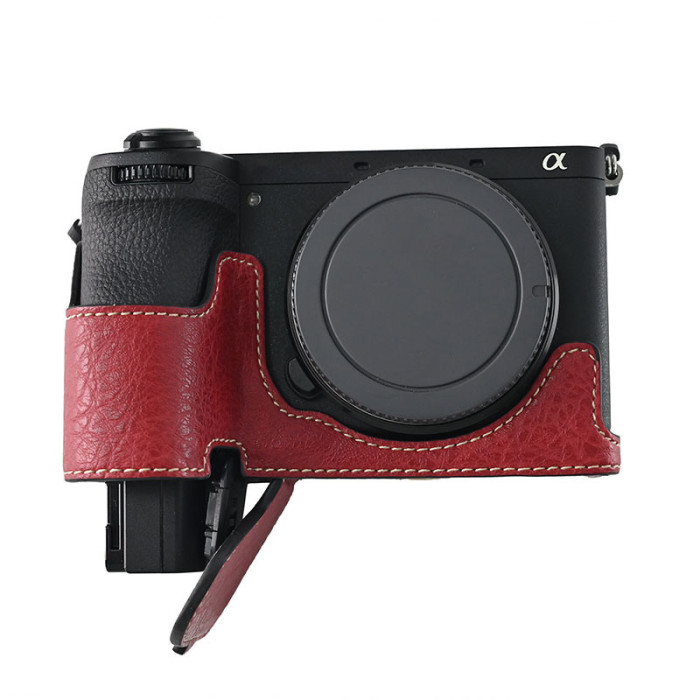 For Sony A6700 Lychee Pattern PU Magnetic Base Black Green Blue