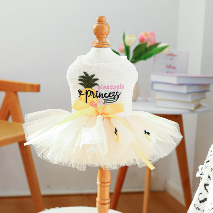 Pet Dog Cat Peach Blossom Dress Clothes Pet Dog Clothing Cute Puppy  Costume Coat Apparel