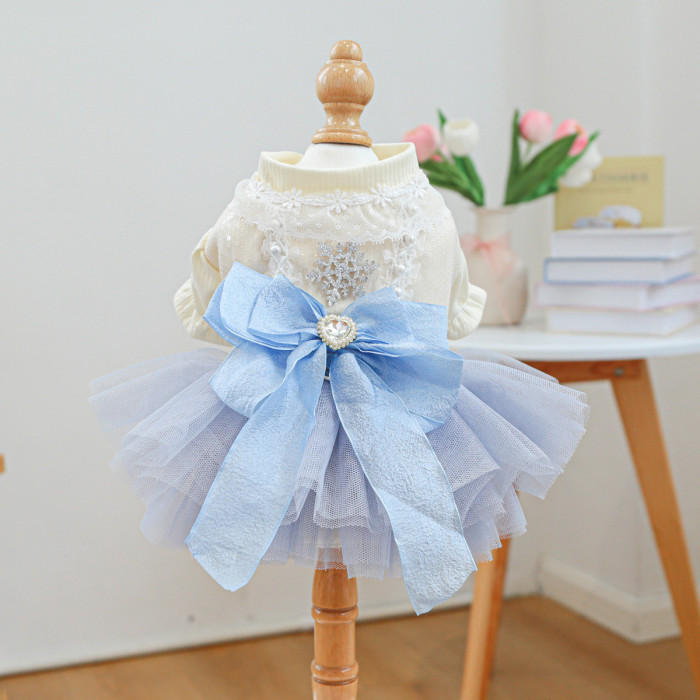 Pet Clothes Dog Cat Clothing Warm Wedding Birthday Dress Skirt Costume Jumpsuit Puppy Apparel