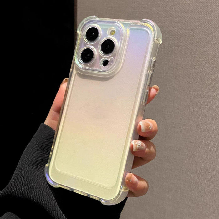 For iPhone 16 15 14 Pro Max Plus 13 12 11 Gradient Clear Phone Case  Transparent Case