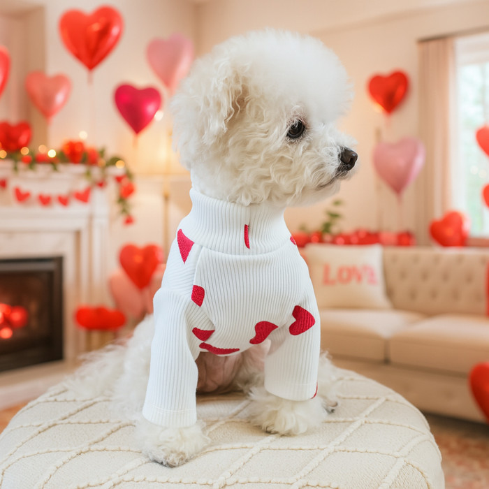 Warm Comfortable Pet Clothes Dog Cat Clothing Love Shirt Sweater Puppy Apparel