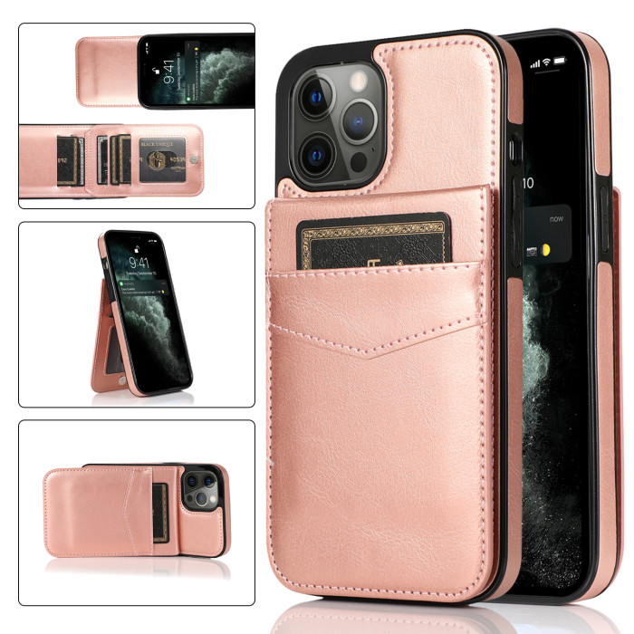 For iPhone 16 15 14 13 12 Pro Max Leather Flip Wallet Phone Cover Shockproof Phone case