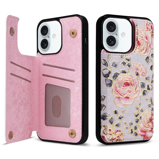 For Apple iPhone 16 15 14 13 12 Pro Max Wallet Leather Phone Case Fashion Case