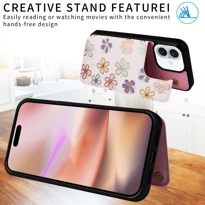 For Apple iPhone 16 15 14 13 12 Pro Max Wallet Leather Phone Case Fashion Case