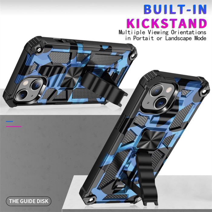 Armor Bracket Phone Case For iPhone 16 15 14 Pro Max Plus 13 12 Shockproof Cover