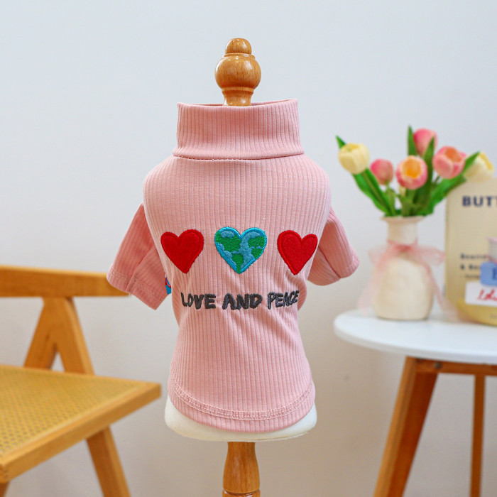 Warm Comfortable Pet Clothes Dog Cat Clothing Love Shirt Sweater Puppy Apparel