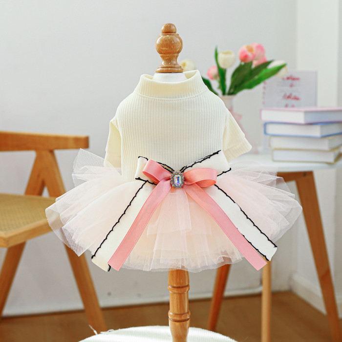 Pet Clothes Dog Cat Clothing Warm Wedding Birthday Dress Skirt Costume Jumpsuit Puppy Apparel