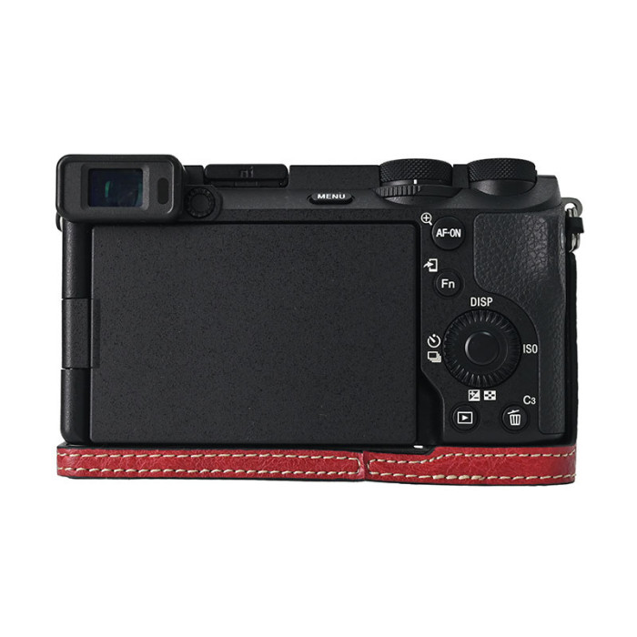 For Sony A6700 Lychee Pattern PU Magnetic Base Black Green Blue