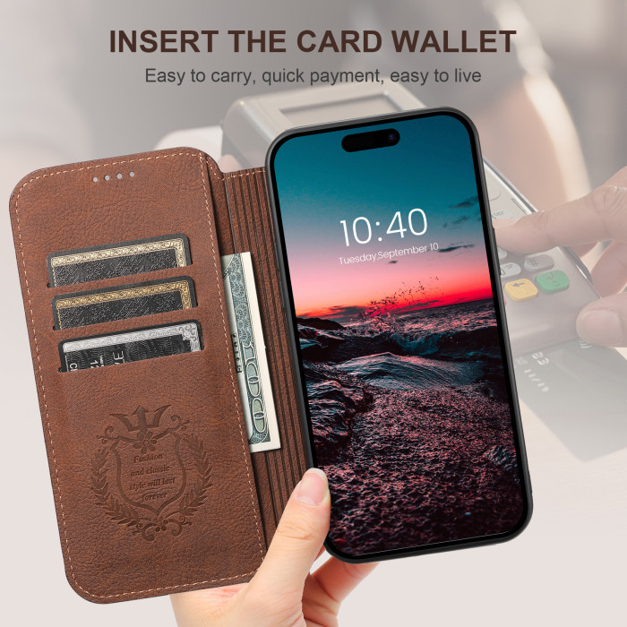 For iPhone 17 air 17 16 15 14 13 12 Pro Max Wallet Magnetic Leather Cover