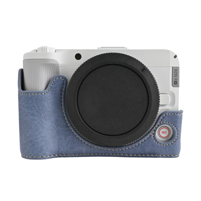 For Canon R50V Lychee Pattern PU Magnetic Base Trendy Versatile Green Black