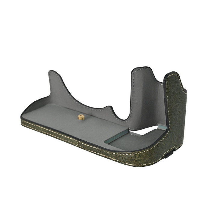 For Canon R5/R6 Mark II 2nd Generation Lychee Pattern Magnetic Base Black Green