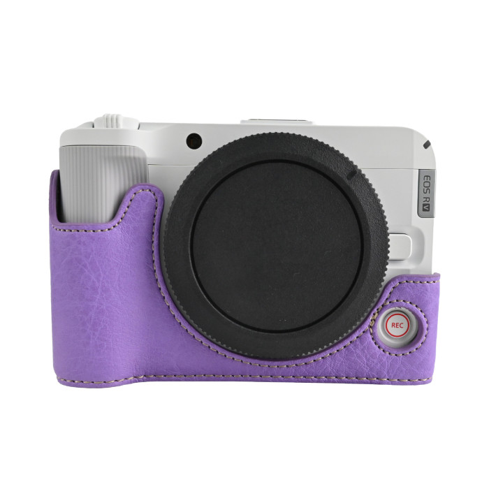 For Canon R50V Lychee Pattern PU Magnetic Base Trendy Versatile Green Black