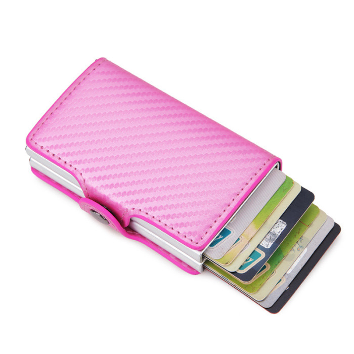 RFID Pop-Up Black Brown Leather Wallet Card Holder Business Casual Versatile