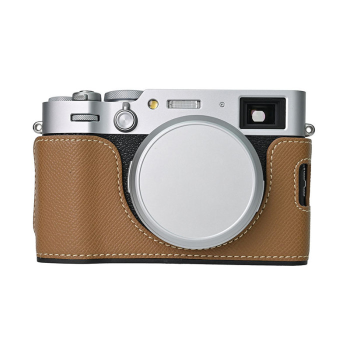 For Fujifilm X100VI Palm Pattern PU Windowed Camera Case Black Green Pink