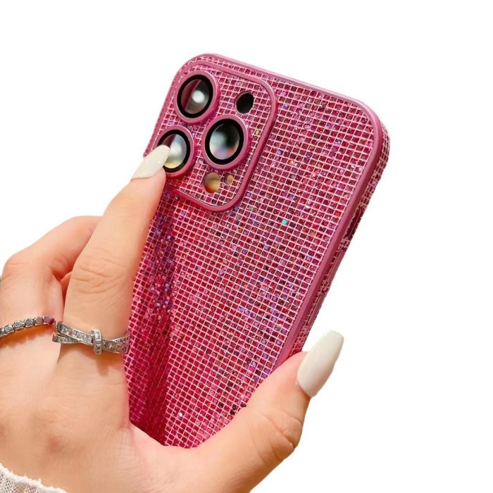 For iPhone 16 15 14 Pro Max Plus 13 12 Glitter Plated Phone Case protective cover