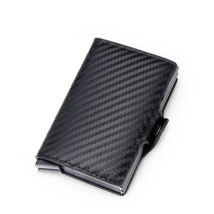 RFID Pop-Up Black Brown Leather Wallet Card Holder Business Casual Versatile