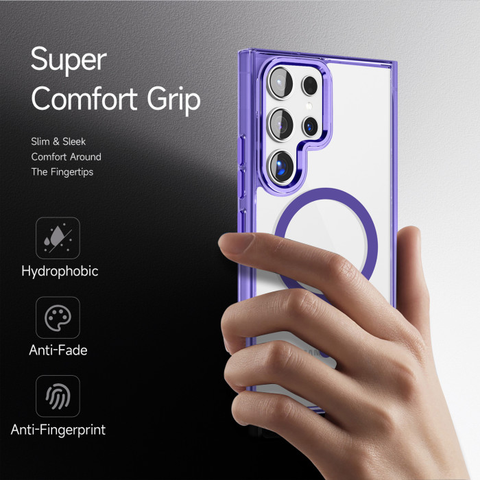 For Samsung Galaxy S25 Ultra S24 S23FE A55 Phone Cover Magnetic Transparent Case