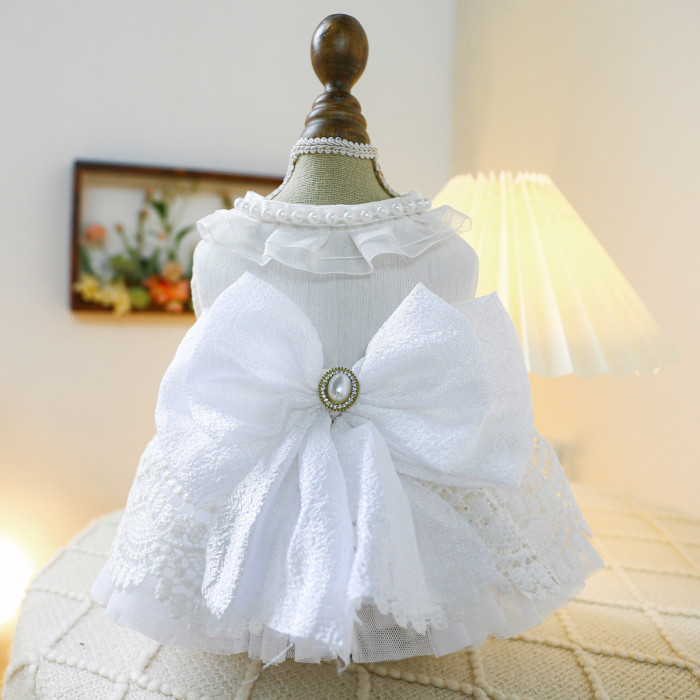 Pet Clothes Dog Cat Clothing Warm Wedding Birthday Dress Skirt Costume Jumpsuit Puppy Apparel