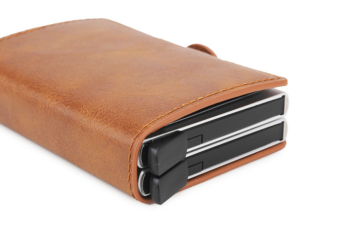 RFID Pop-Up Black Brown Leather Wallet Card Holder Business Casual Versatile
