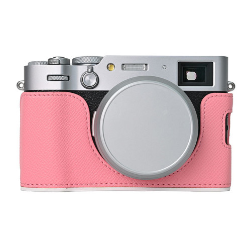 For Fujifilm X100VI Palm Pattern PU Windowed Camera Case Black Green Pink