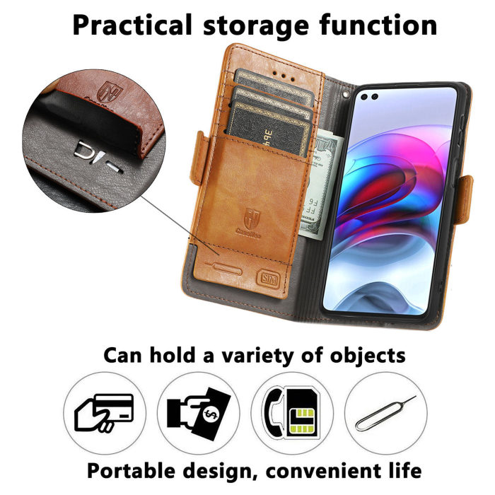 For Motorola Moto G Play 2024 2025 Edge 50 Business Leather Wallet Phone Case 