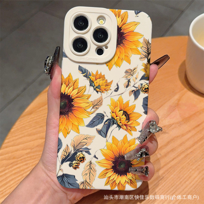 For Apple iPhone 16 15 14 13 12 11 8 7 XS/XR Pro Max Sunflower Phone Case Cover
