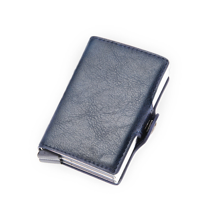 RFID Pop-Up Black Brown Leather Wallet Card Holder Business Casual Versatile