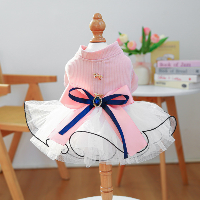 Pet Clothes Dog Cat Clothing Warm Wedding Birthday Dress Skirt Costume Jumpsuit Puppy Apparel