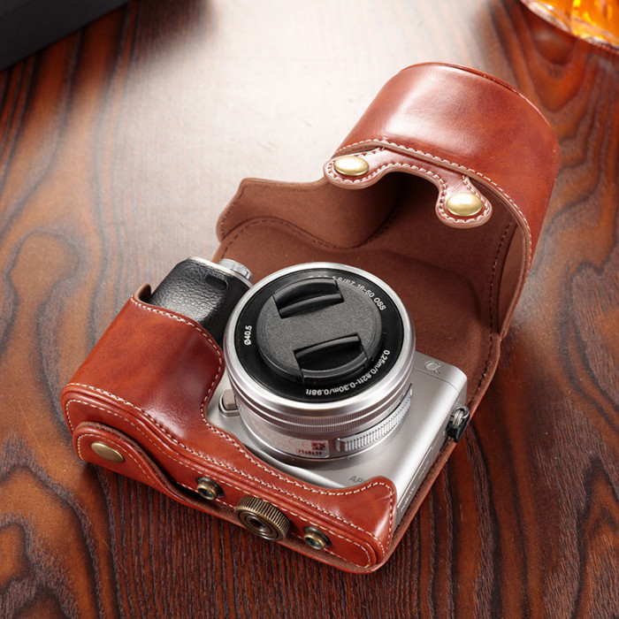 For Sony A7C A6000 A6400 A6100 Zve10 Camera Bag Leather Case Protective Cover