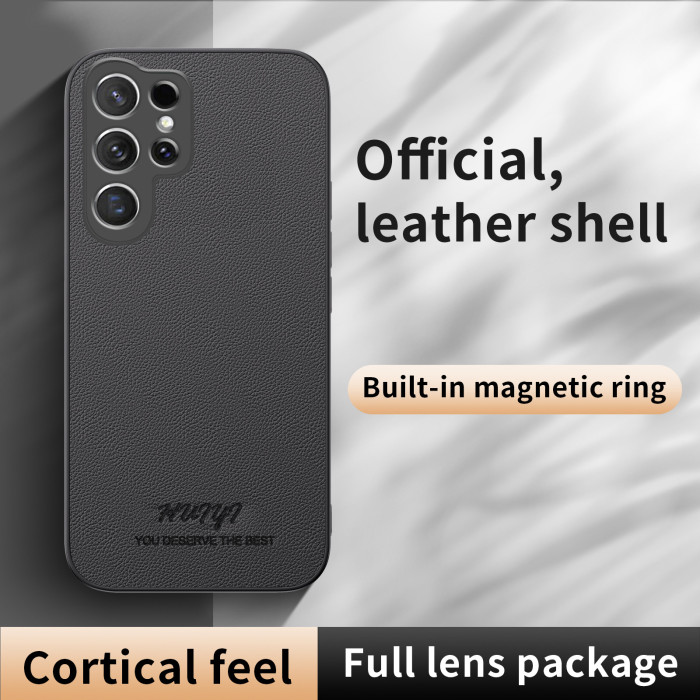 For Samsung Galaxy S25 Ultra S24 S23 S22 S21 FE Phone Case Magnetic Leather Pattern Cover