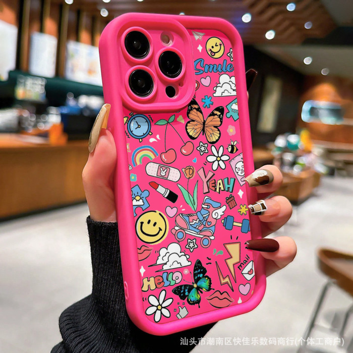 For iPhone 16 Pro Max 15 14 13 12 11 8 7 XR XS Phone Cover Heart Shockproof Case
