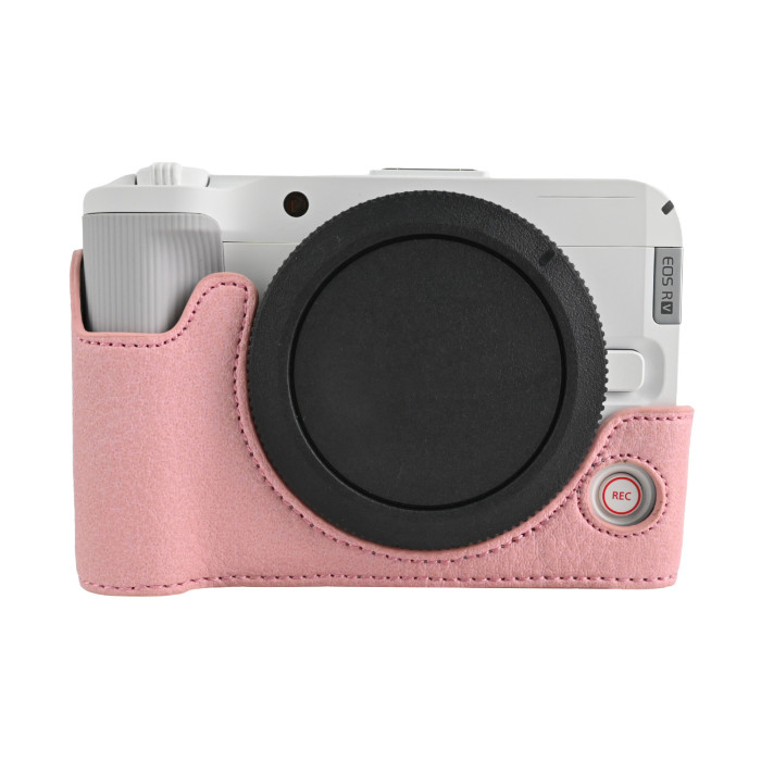 For Canon R50V Lychee Pattern PU Magnetic Base Trendy Versatile Green Black