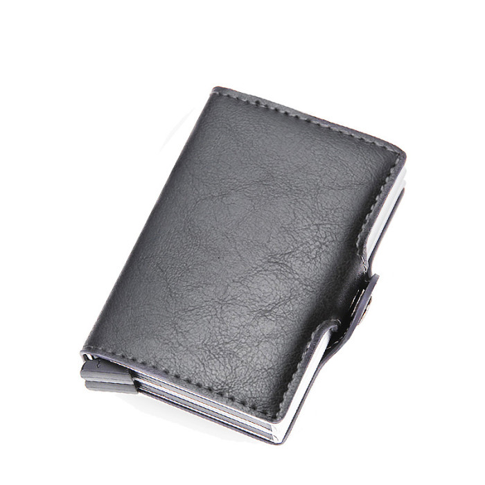RFID Pop-Up Black Brown Leather Wallet Card Holder Business Casual Versatile