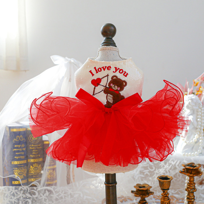 Pet Clothes Dog Cat Clothing Warm Wedding Birthday Dress Skirt Costume Jumpsuit Puppy Apparel